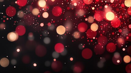Poster - A vibrant backdrop of shimmering red and golden bokeh lights, creating a festive and enchanting atmosphere.