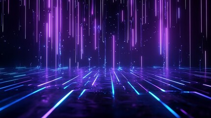 Poster - Futuristic neon lines create a vibrant and dynamic abstract background, perfect for digital art and modern projects.