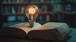 © Business Pics - light bulb glowing on book, idea of inspiration from reading, innovation idea concept, Self learning or education knowledge and business studying concept.