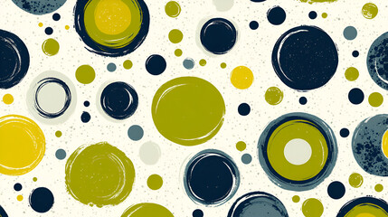 Poster - A vibrant pattern of colorful dots displayed on a light background, showcasing various sizes and arrangements in an abstract design