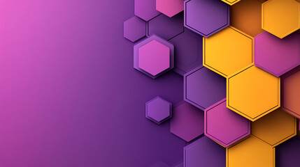 Aufkleber - Colorful hexagonal patterns on a vibrant purple background create an abstract design suitable for modern decor or digital projects