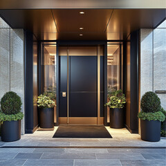 front door entry area of a modern apartment