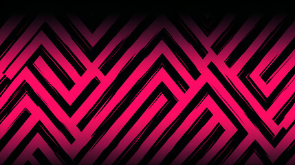 Abstract pink and black zigzag pattern with bold lines on a dark background, creating a striking visual effect and modern aesthetic