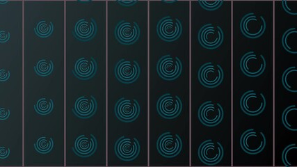 Poster - Seamless 4k Loopable Blue Sapphire Color Spiral Tile on Smoky Black Color Background