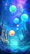 © Phichaphat - Fantasy Underwater Ruins With Moons