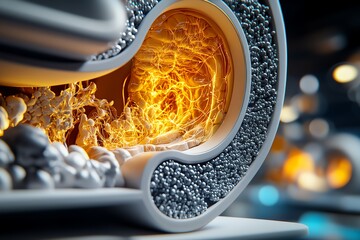 Poster - Interactive 3D model of the cochlea, showing detailed internal structures in a dynamic, animated visualization of the earâ€™s inner anatomy