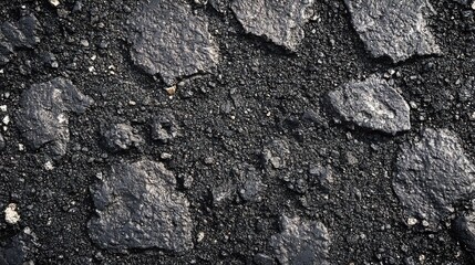 Wall Mural - Textured Asphalt Surface with Cracks and Stones