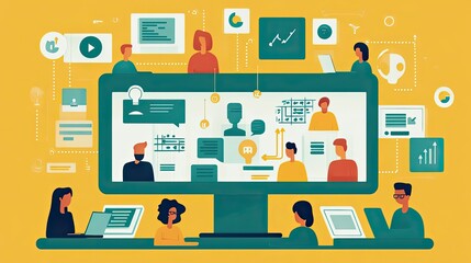 Poster - Collaborative Team Working Together on a Digital Project