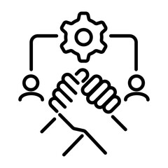 Support system icon in linear style 