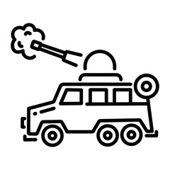 Poster - A line icon of army vehicle 