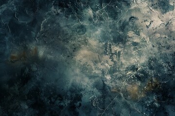 Poster - Abstract grunge texture background featuring dark blue and green tones with subtle light accents, perfect for artistic and design projects.