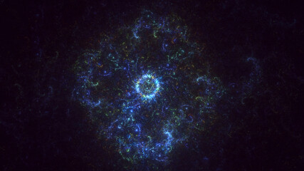 Poster - 3d manual rendering abstract fantasy light fractal background. its not ai generatd illustration.