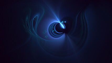 Poster - 3D manual rendering abstract colorful fractal light background. Its not AI Generatd illustration.