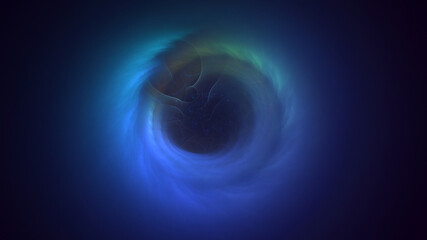 Poster - 3d manual rendering abstract blue fractal light background. its not ai generatd illustration.