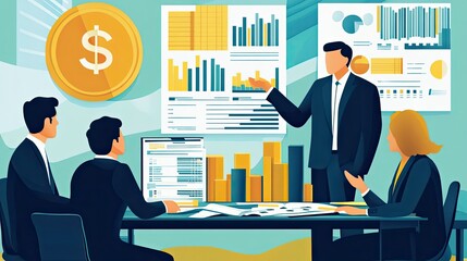 Poster - Business Presentation with Financial Data and Charts