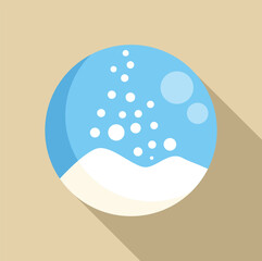 Poster - simple vector illustration of a snow globe with snow falling on snowy hills