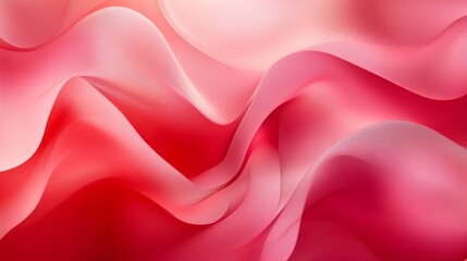 Poster - Soft red gradients and abstract shapes blending together to form a harmonious and fluid visual effect