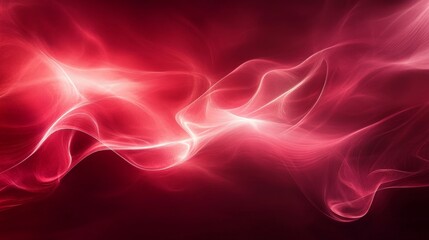 Poster - Soft red light diffusing through abstract shapes, creating an ethereal and calming effect against a dark red backdrop