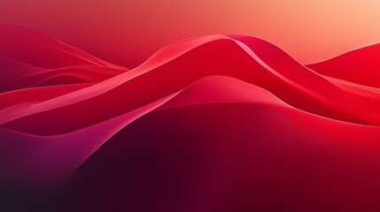 Poster - Subtle red gradients with abstract forms and shapes creating depth and dimension against a red background