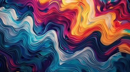 Poster - abstract digital art featuring colorful swirling lines creating a dynamic and vibrant visual experie