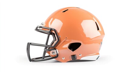 A football helmet on solid white background, single object