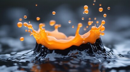 Orange Liquid Splashing in Water