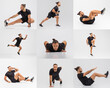© Prostock-studio - A fitness enthusiast performs a series of exercises, showcasing strength and flexibility. The location is a bright studio with a clean backdrop, emphasizing the workout routine.