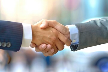 Close-up of handshake, symbolizing successful business collaboration