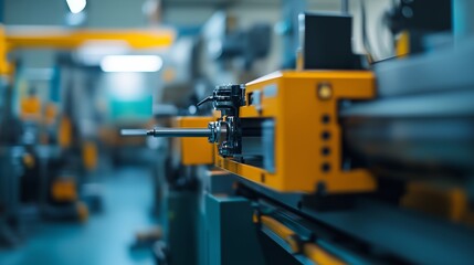 Sticker - Industrial machine in a workshop setting operating during the day, showcasing precision engineering and manufacturing processes