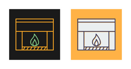 Wall Mural - Fireplace Vector Icon