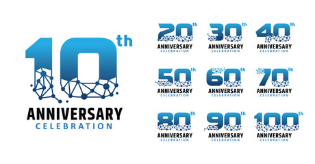 Set of anniversary design modern net number