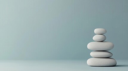 Stacked stones, white isolate background