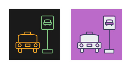 Wall Mural - Taxi Stand Vector Icon