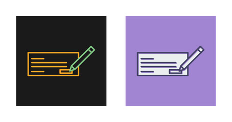 Canvas Print - Write Cheque Vector Icon