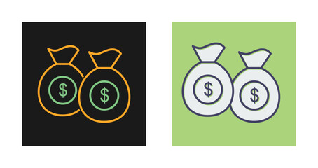 Sticker - Money Bags Vector Icon