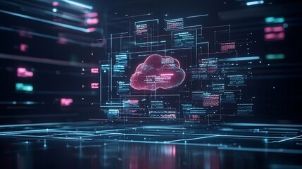 Poster - an ai-powered weather prediction system with real-time updates and holographic displays, symbolizing
