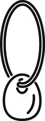 Poster - Oval pendant hanging on a string icon, outline style