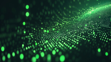 Wall Mural - Green digital binary data on computer screen background. Matrix style
