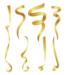 Gold ribbon vector, clipart decoration illustration, banner