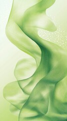 Poster - Abstract flowing green curves with delicate textures create a serene and calming backdrop suitable for various design projects
