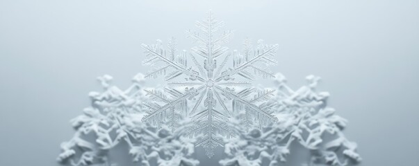 Poster - A delicate snowflake design illustrating intricate patterns and textures, capturing the beauty of winter's chill.