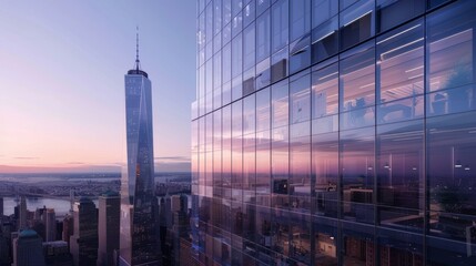 Poster - Sleek Futuristic Skyscraper with Glass Panels