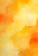 Wall Mural - yellow and orange watercolour background with copy space