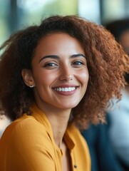 Canvas Print - Happy Woman in Office