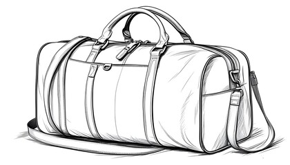 Vector illustration of a travel bag on a clean white background