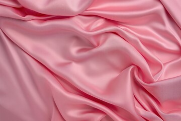 Aufkleber - Close-up of crumpled pink silk fabric with intricate texture. Delicate folds, smooth surface, shiny appearance. Suitable for design, fashion, and textile industry.