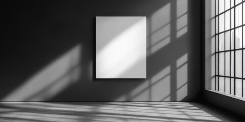 Poster - empty wall with blank poster mockup in modern room