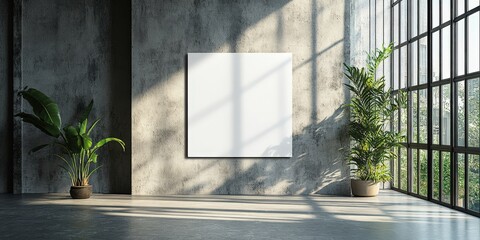 Canvas Print - Blank Canvas in Modern Interior Space