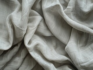 Canvas Print - Soft Grey Fabric Drapery for Background or Textiles