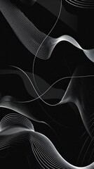 Poster - abstract waves on black background for creative use
